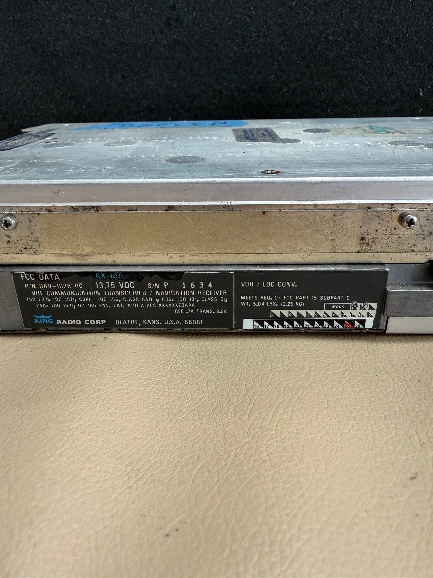 Bendix / King KX-165 Comm/Nav Transceiver | P/n 069-1025-00