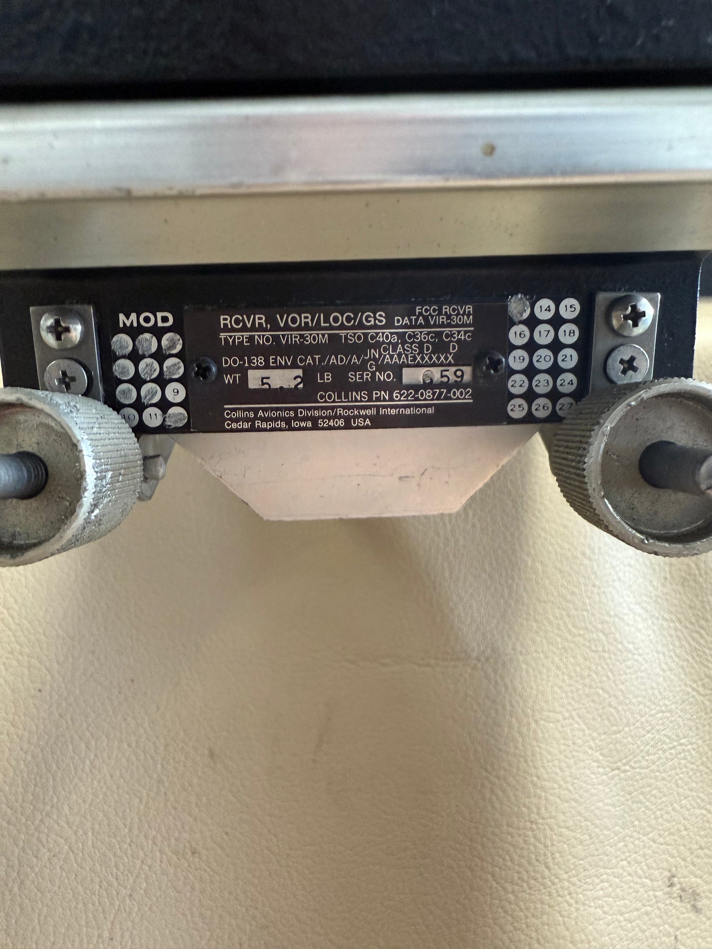 Collins VIR-30M VOR/LOC/GS Receiver | P/N 622-0877-002