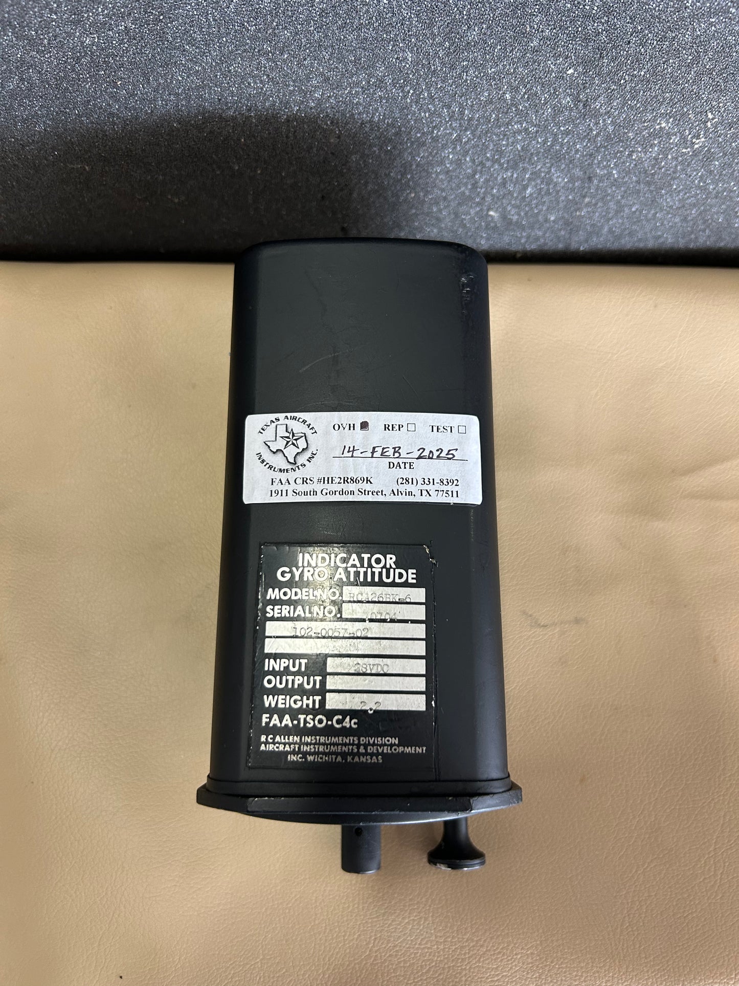 RC Allen Attitude Indicator | P/N RCA26BK-6