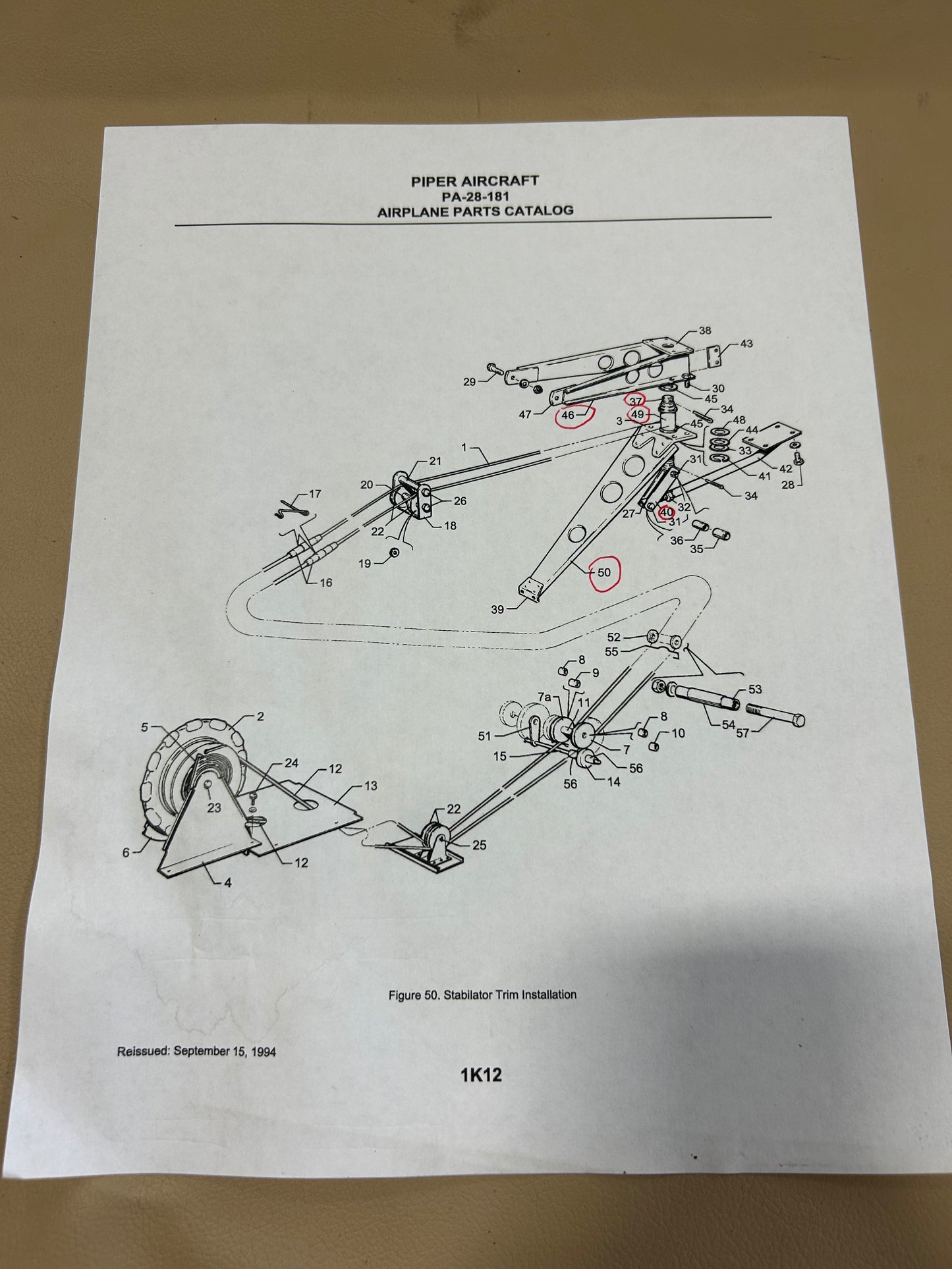 Piper | Stabilator Trim Assembly | P/N 65003-06 | P/N 65253-00 | P/N 65244-00 | P/N 63530-00 | P/N 65245-00