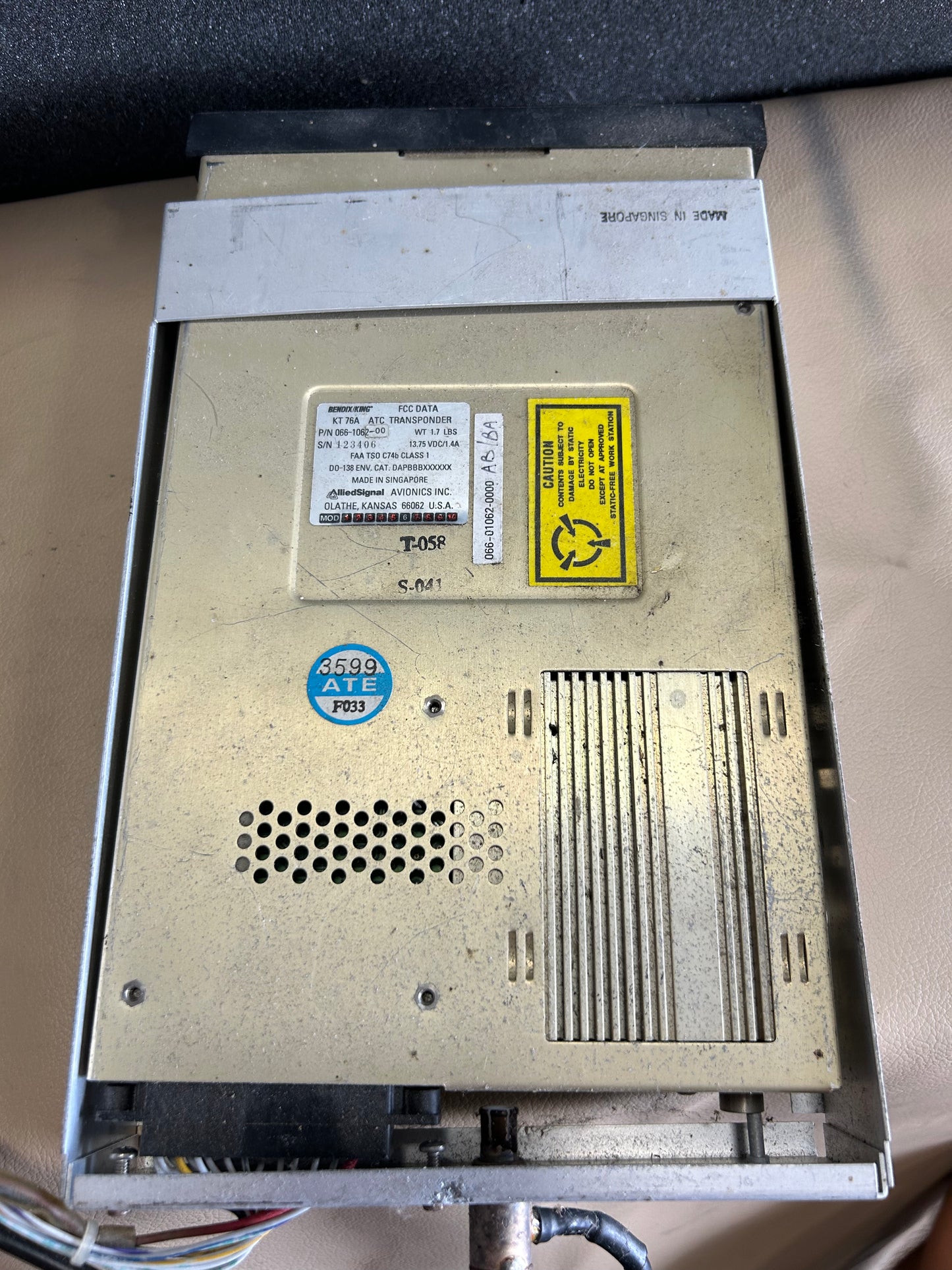 BendixKing KT-76A W/ Trans-Cal Altitude Digitizer | P/N 066-1062-00 | P/N D120-P2-T