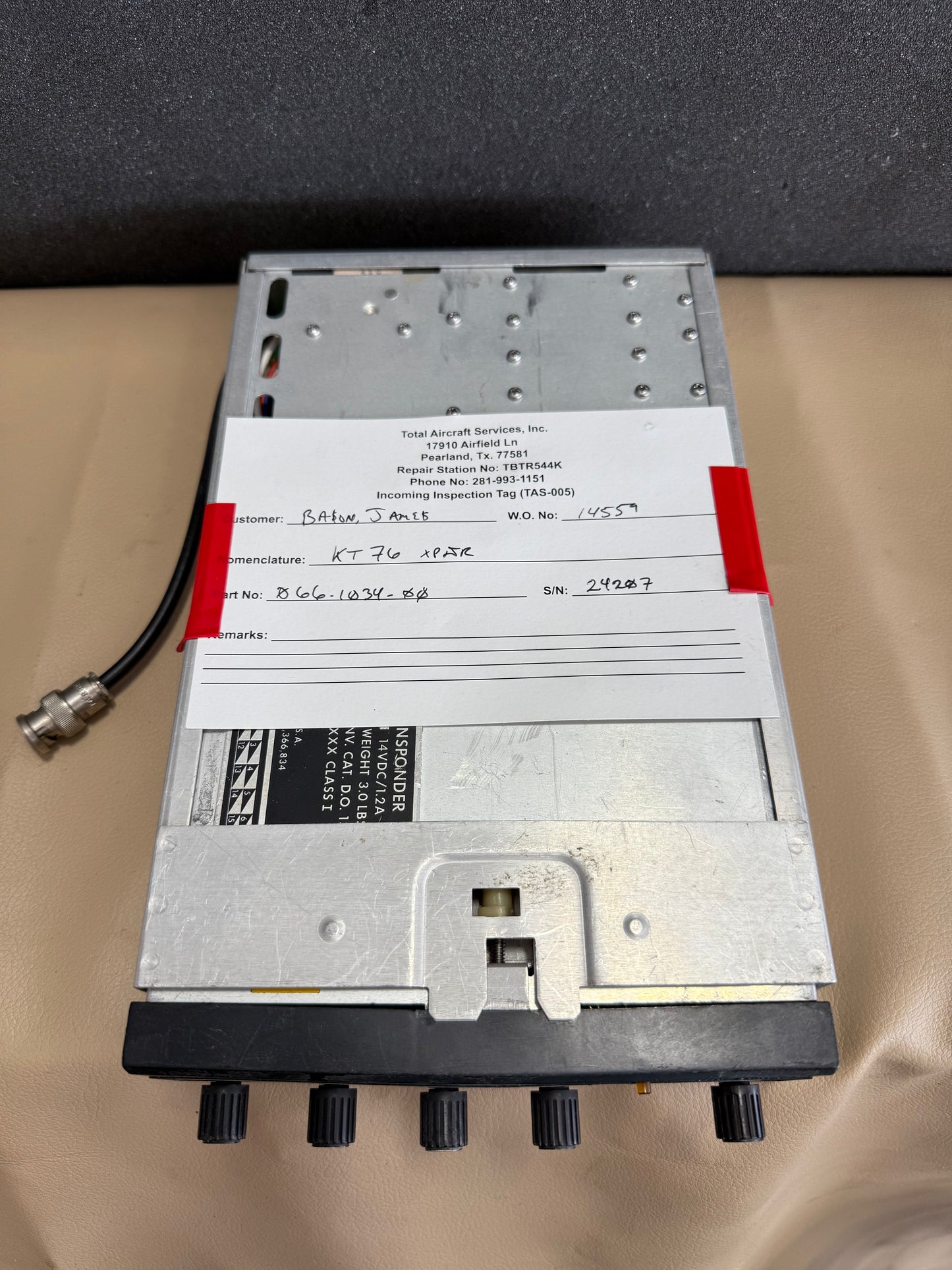 Bendix / King Transponder W/ Altitude Encoder | P/N 066-1034-00