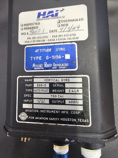Vertical Gyro Indicator - PN# 300-2