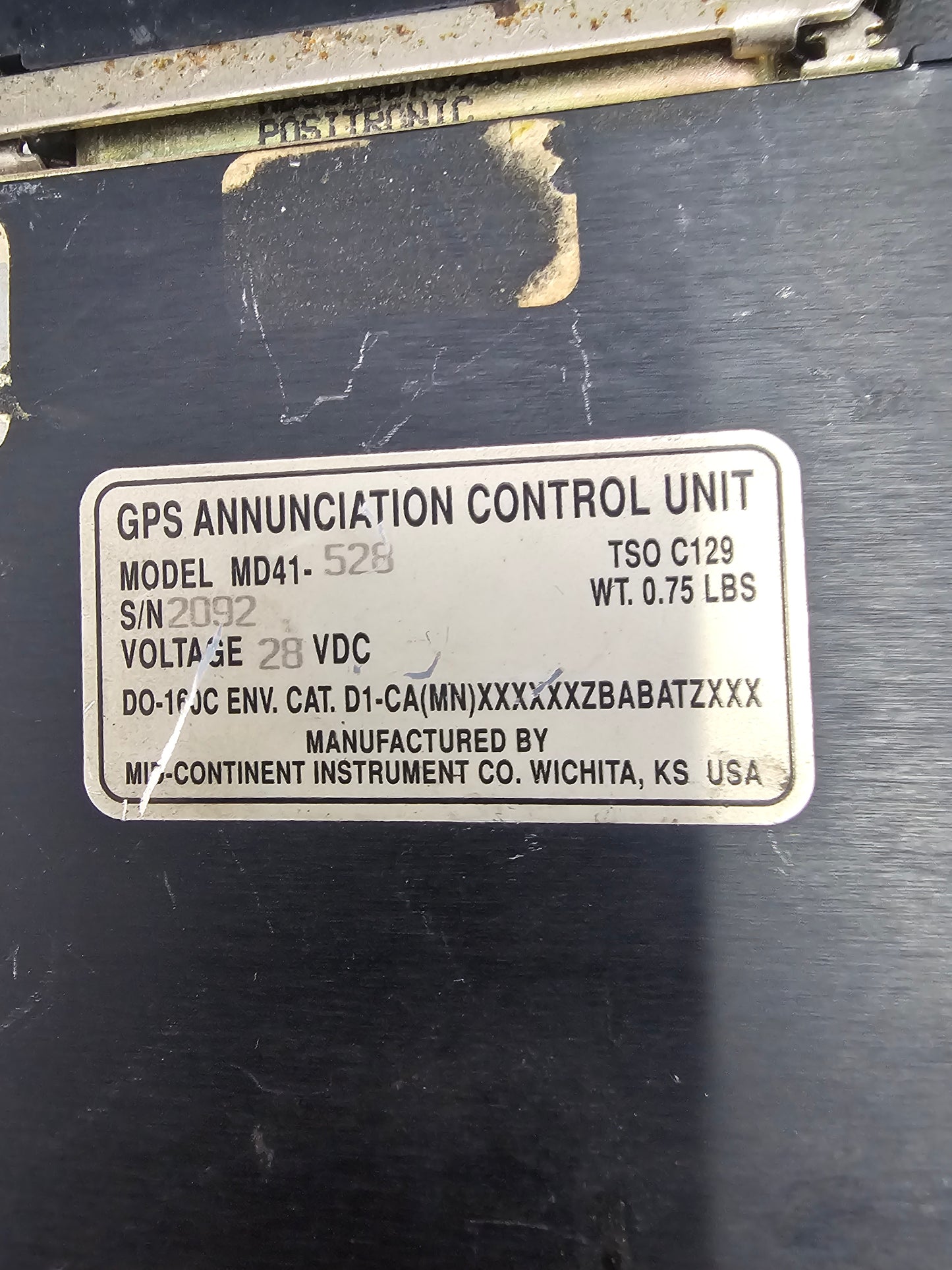 Mid-Continent GPS Annunciation Unit -MD41-528