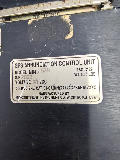 Mid-Continent GPS Annunciation Unit -MD41-528