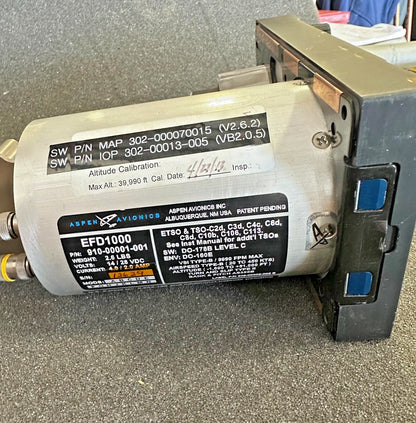 ASPEN EFD 1000 w/ EA100 Adapter, ACU, Alt PreSelect, Config Mod, & Connectors / PN# 910-00001-001