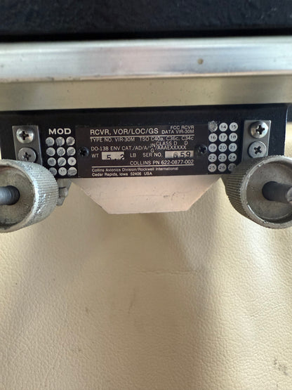 Collins VIR-30M VOR/LOC/GS Receiver | P/N 622-0877-002