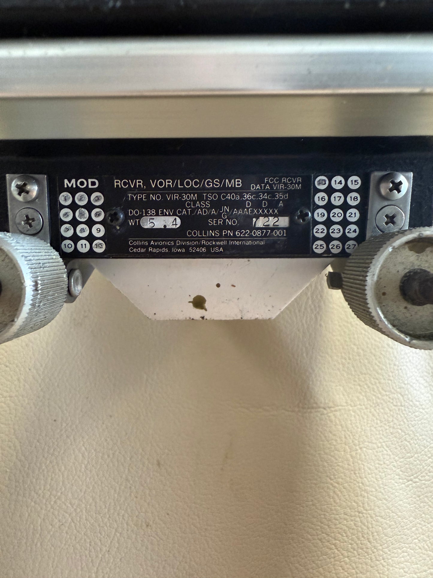 Collins VIR-30M VOR/LOC/GS Receiver | P/N 622-0877-001