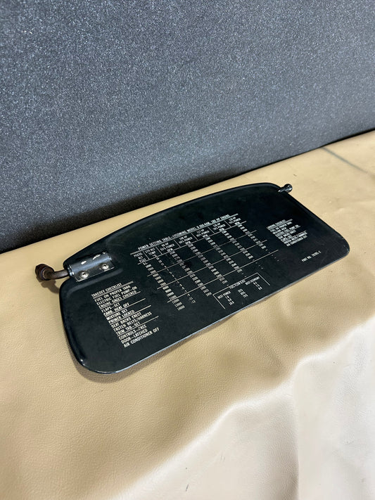 Piper Sun Visor W/ Power Chart | P/N 79785-2